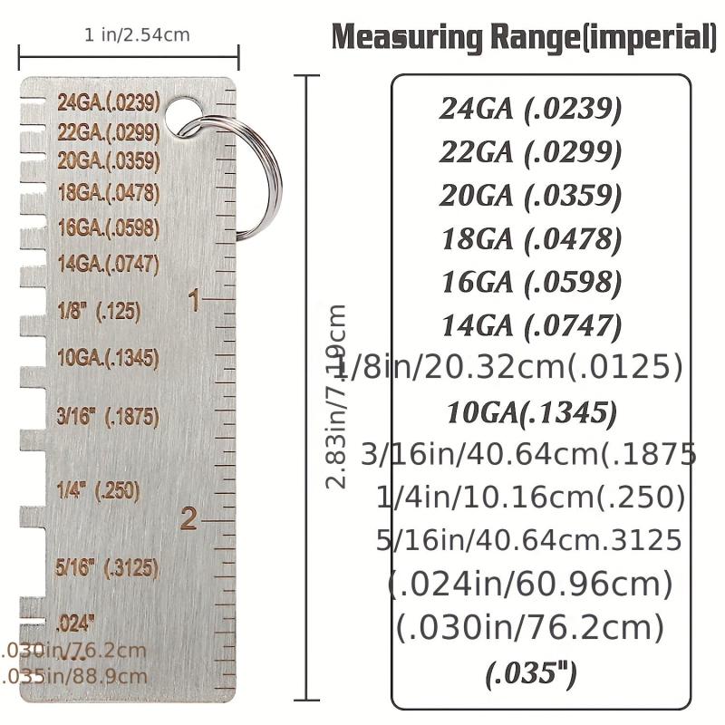 Stainless Steel Thickness Gauge Ruler for Welding Seam Caliper