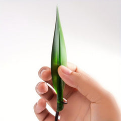 Leaf Shaped Letter Opener Green Plastic Willow Leaf Paper Keychain