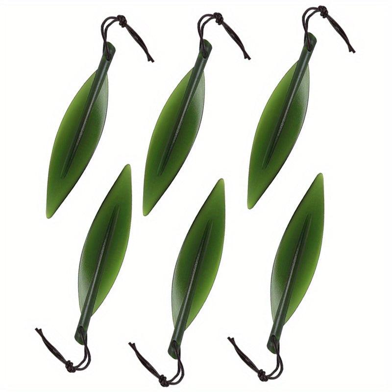 Leaf Shaped Letter Opener Green Plastic Willow Leaf Paper Keychain