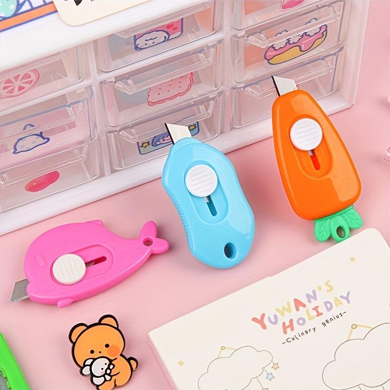 5pcs Portable Mini Box Cutter Small Box Cutter Office Cutting Paper