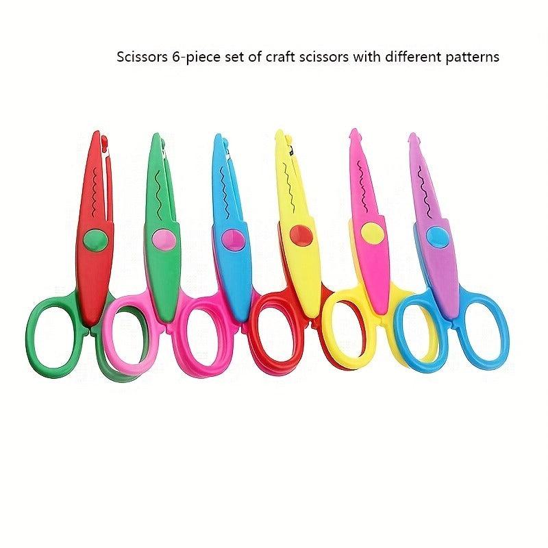 6pcs Kids' Safety Scissors, DIY Trimming Scissors, Kindergarten Paper Cutting