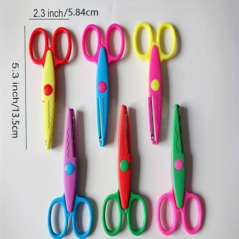 6pcs Kids' Safety Scissors, DIY Trimming Scissors, Kindergarten Paper Cutting
