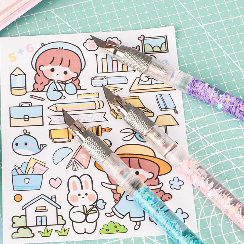 Rhinestones Quicksand Carving Engraving Journal Pen