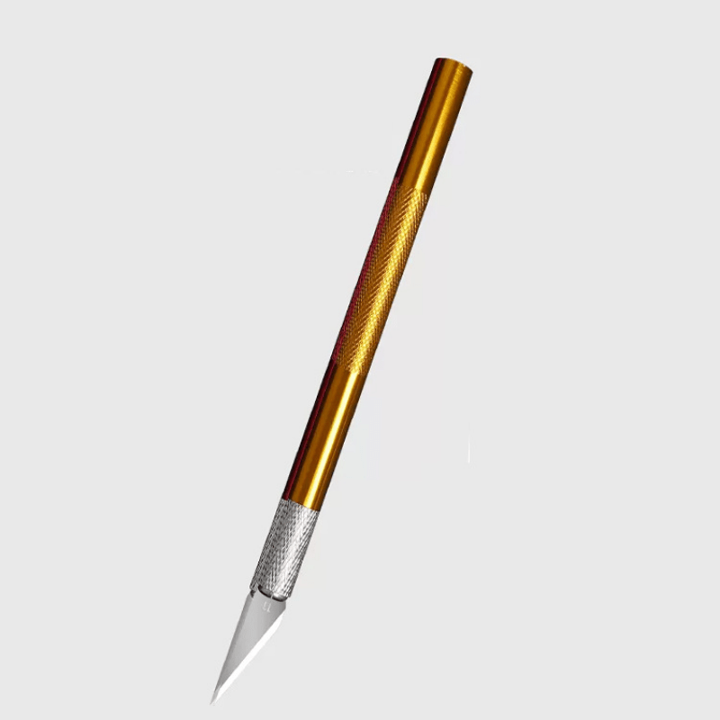 2pcs Aluminum Carving Paper Hand Ledger Pen Stamp Wood Carving Manual Pen