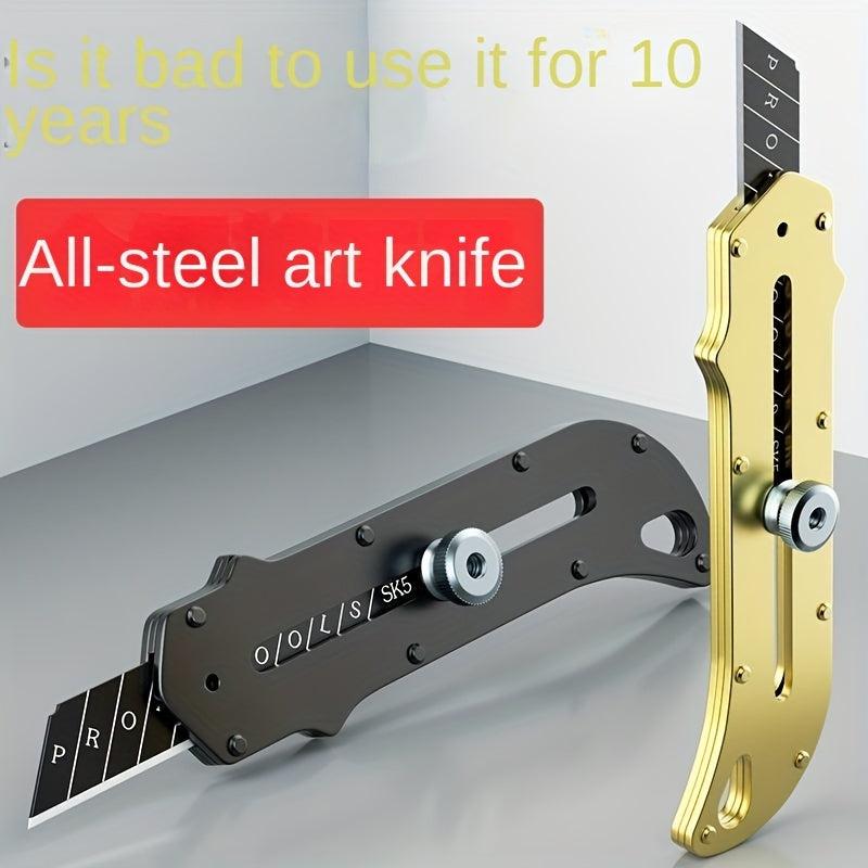 2pcs Stainless Steel Utility Blade Retractable Manual Cutter for School Office