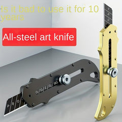 2pcs Stainless Steel Utility Blade Retractable Manual Cutter for School Office