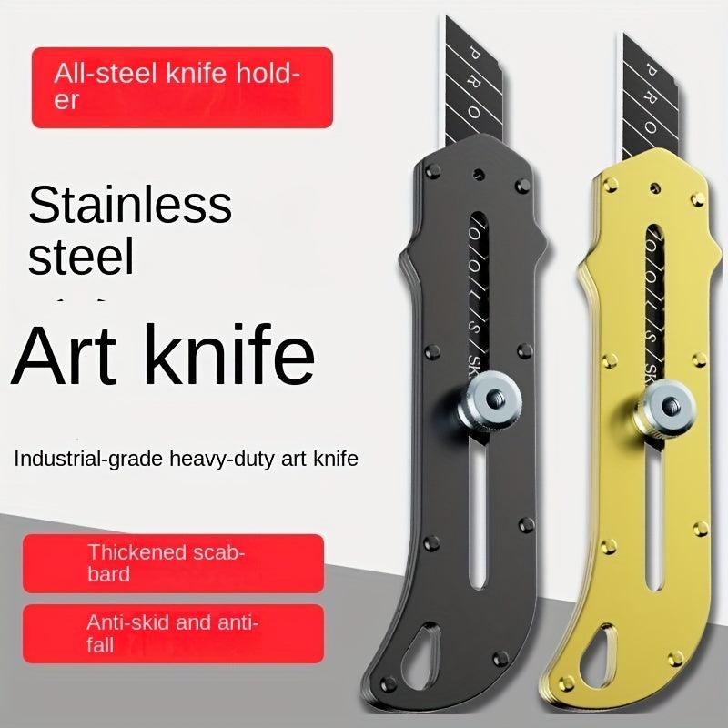 2pcs Stainless Steel Utility Blade Retractable Manual Cutter for School Office