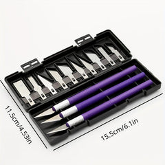 13pcs Art Carving Cutter Set With Box Paper Cutter Metal Blade