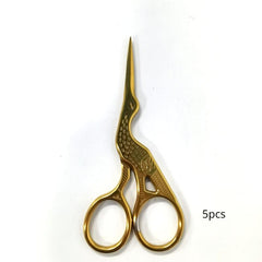 5pcs Golden Plated Crane Scissors Vintage Dragon And Phoenix Scissors