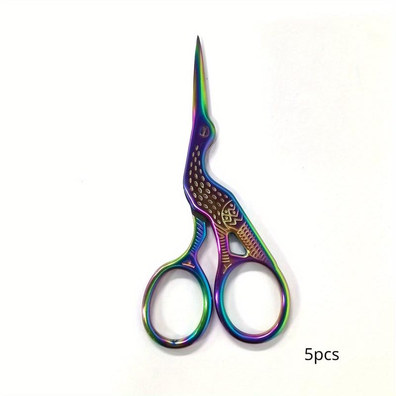 5pcs Golden Plated Crane Scissors Vintage Dragon And Phoenix Scissors