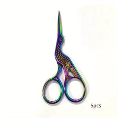 5pcs Golden Plated Crane Scissors Vintage Dragon And Phoenix Scissors