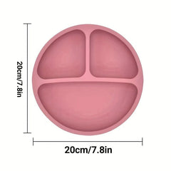 Baby Suction Cup Silicone Dinner Plate Toddler Training Tableware