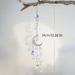 Crystal Sun Catcher Wind Chime Moon Decor Pendant Home Wedding Party