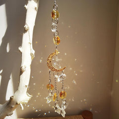 Crystal Sun Catcher Wind Chime Moon Decor Pendant Home Wedding Party