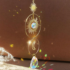 Crystal Sun Catcher Wind Chime Moon Decor Pendant Home Wedding Party