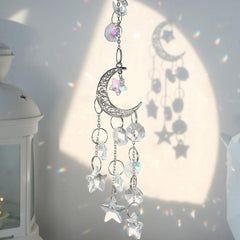 Crystal Sun Catcher Wind Chime Moon Decor Pendant Home Wedding Party
