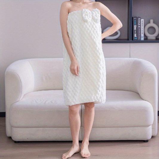 Women's Bow Adult Bath Skirt Bathrobe - Absorbent & Durable
