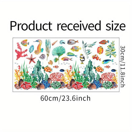 Colorful Coral Underwater World Wall Sticker for Bathroom and Home D cor