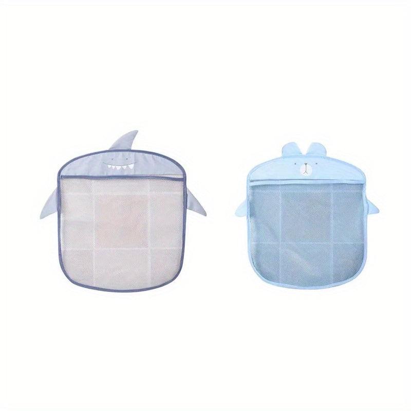 2pcs Kids Bathroom Cartoon Mesh Hanging Bag Bath Toy Storage