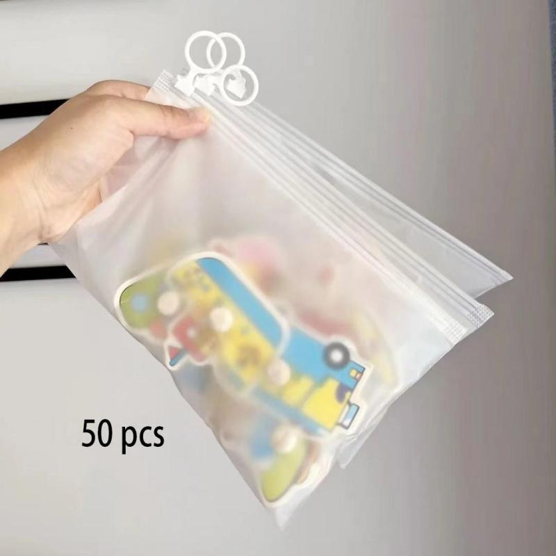 50pcs Clear Storage Bag Waterproof Mask Packaging Bag