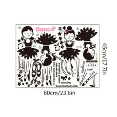 Piano Music Cat Self Adhesive Wall Stickers for Kids