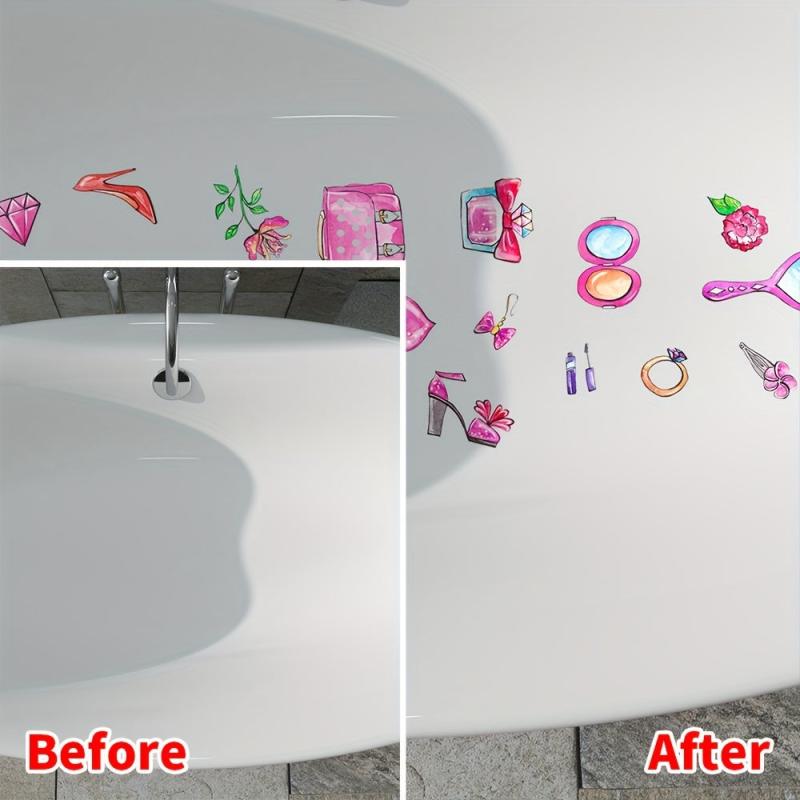 6Pcs Anti Slip Bathtub Stickers Waterproof Frosted Bathtub Stickers