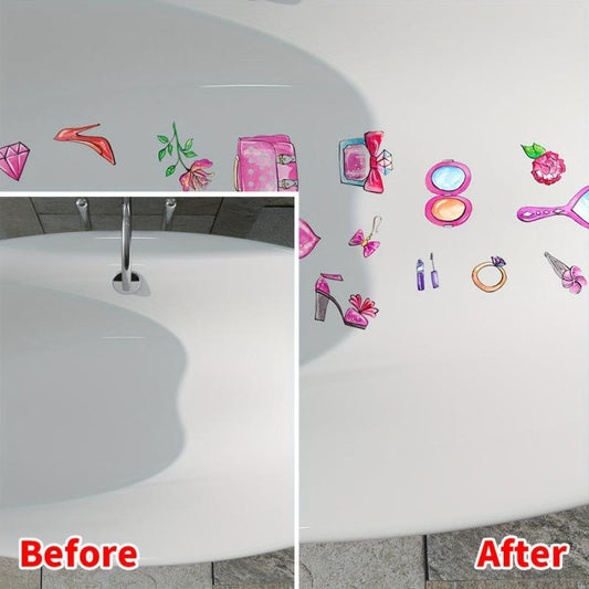 6Pcs Anti Slip Bathtub Stickers Waterproof Frosted Bathtub Stickers