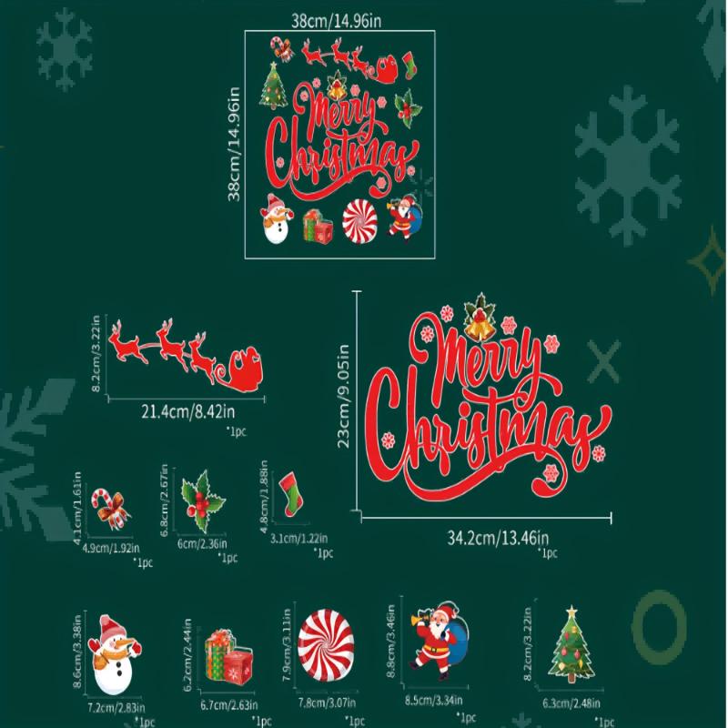 Christmas Wall Stickers Merry Christmas Door Window Decorations
