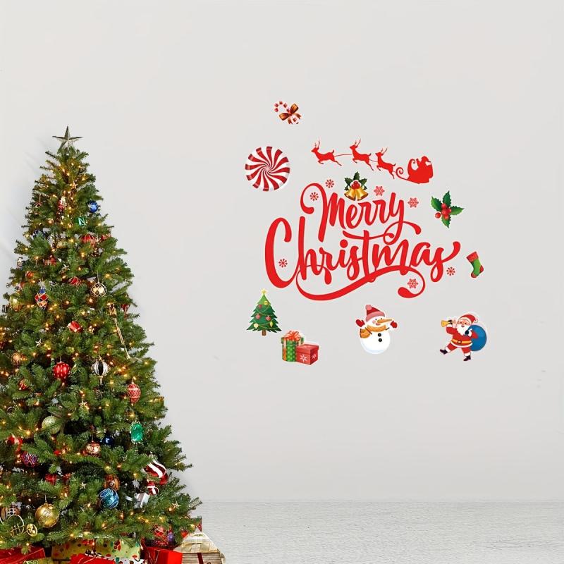Christmas Wall Stickers Merry Christmas Door Window Decorations