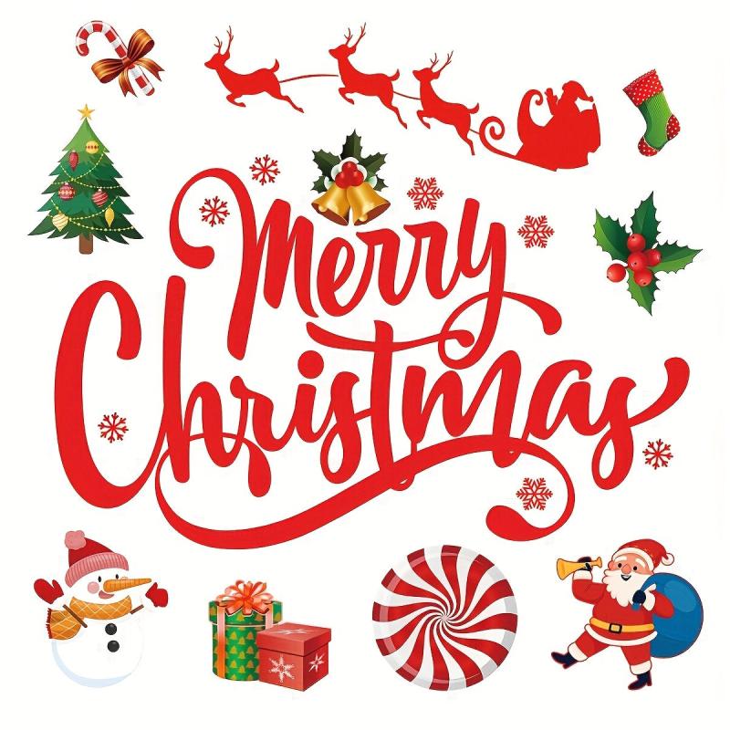 Christmas Wall Stickers Merry Christmas Door Window Decorations