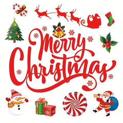 Christmas Wall Stickers Merry Christmas Door Window Decorations