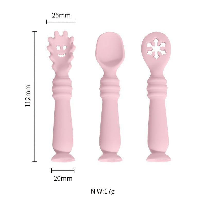 3 Packs Baby Silicone Fork Spoon Set Noodle Spoon Rice Paste Spoon