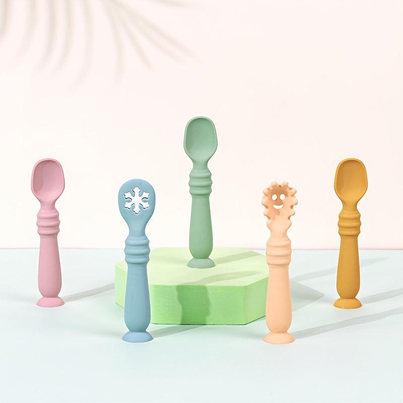 3 Packs Baby Silicone Fork Spoon Set Noodle Spoon Rice Paste Spoon
