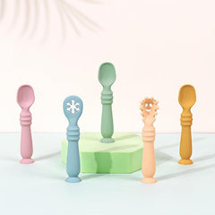 3 Packs Baby Silicone Fork Spoon Set Noodle Spoon Rice Paste Spoon