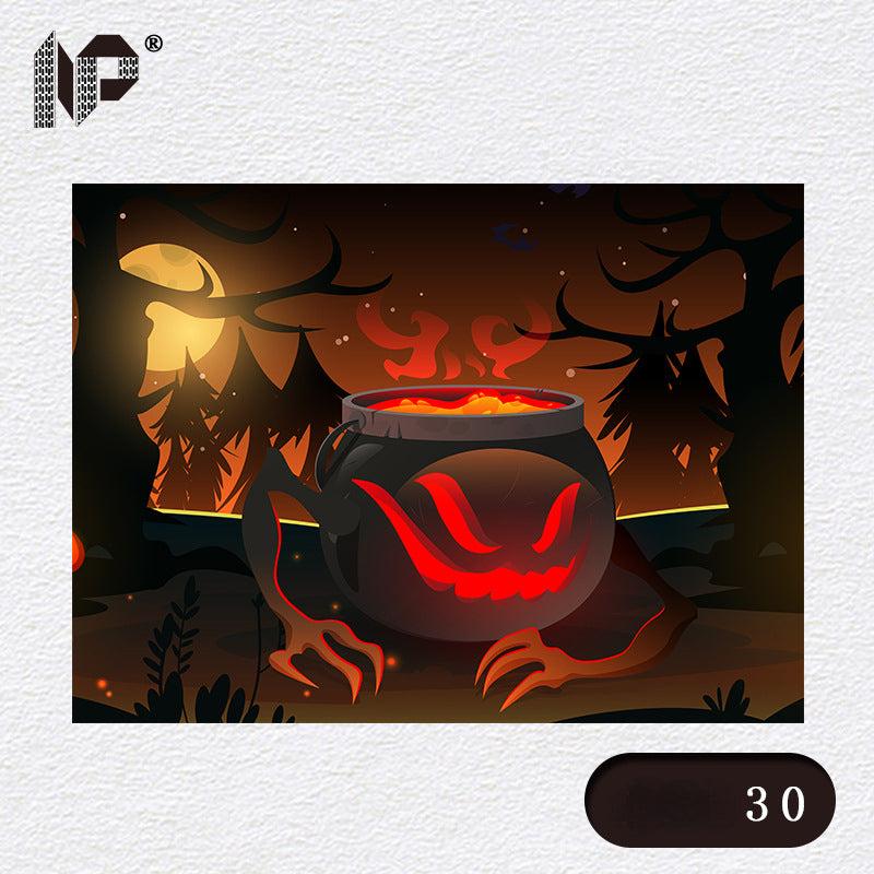 Halloween Party Background Cloth Pumpkin Bats Pattern Tapestry