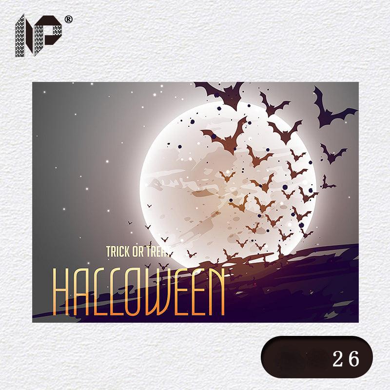 Halloween Party Background Cloth Pumpkin Bats Pattern Tapestry