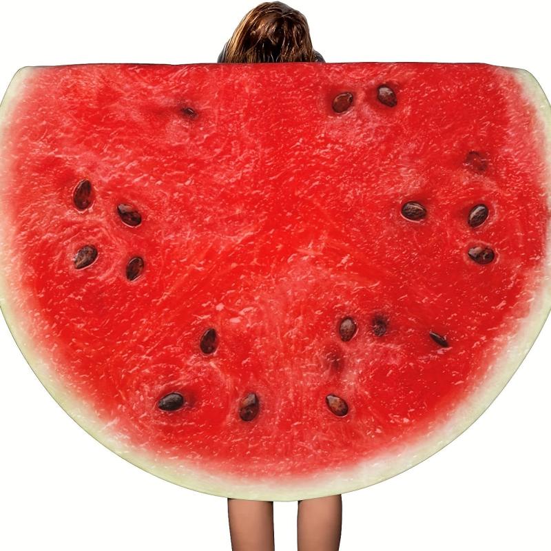 Watermelon Print Round Blanket Soft Warm Throw Blanket Nap Blanket