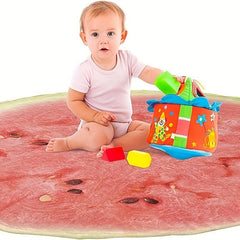 Watermelon Print Round Blanket Soft Warm Throw Blanket Nap Blanket