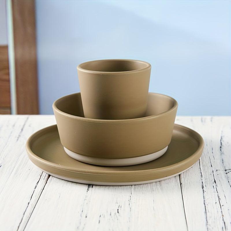 1pc Baby Feeding Silicone Bowl High Temp Resistant Dirty Kid's Table