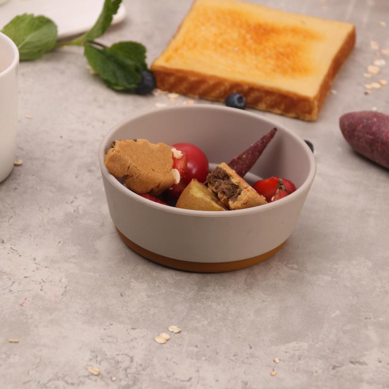 1pc Baby Feeding Silicone Bowl High Temp Resistant Dirty Kid's Table