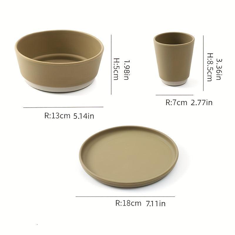 1pc Baby Feeding Silicone Bowl High Temp Resistant Dirty Kid's Table