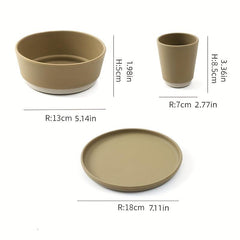 1pc Baby Feeding Silicone Bowl High Temp Resistant Dirty Kid's Table