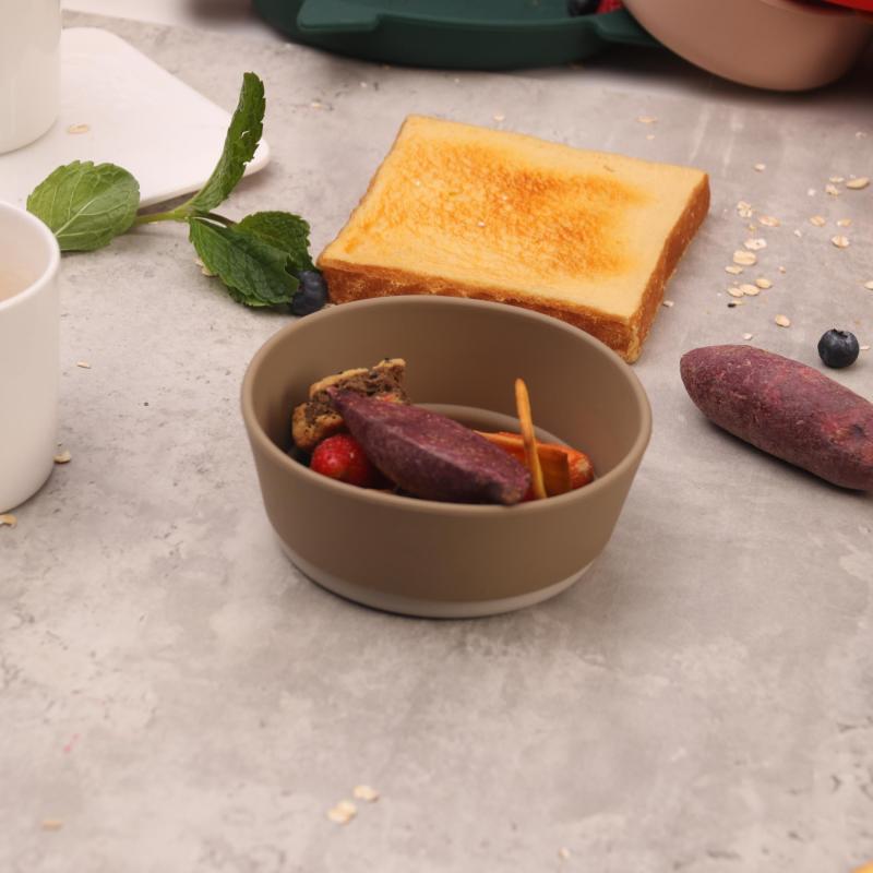 1pc Baby Feeding Silicone Bowl High Temp Resistant Dirty Kid's Table