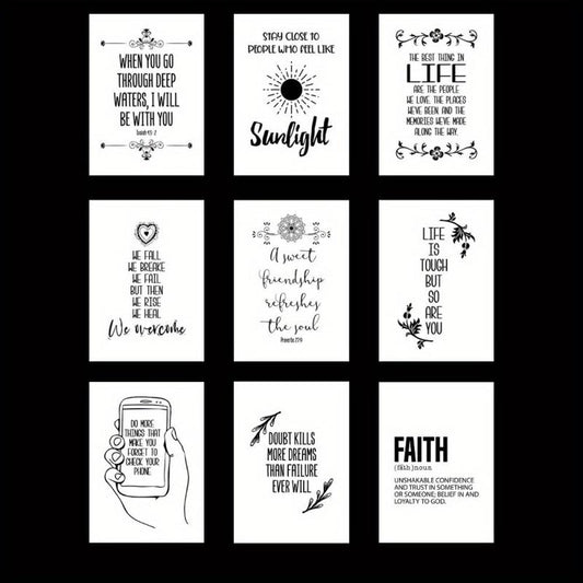 Life Quotes Stickers Set - Modern Typography Style, Waterproof, Removable
