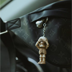 3pcs Gothic Retro Skull Keychain Set Resin Pendant Halloween Gift Ornament