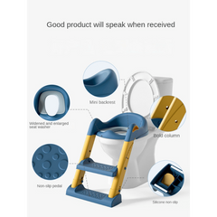 Foldable Kids Potty Training Toilet Seat with Step Stool & Cushion