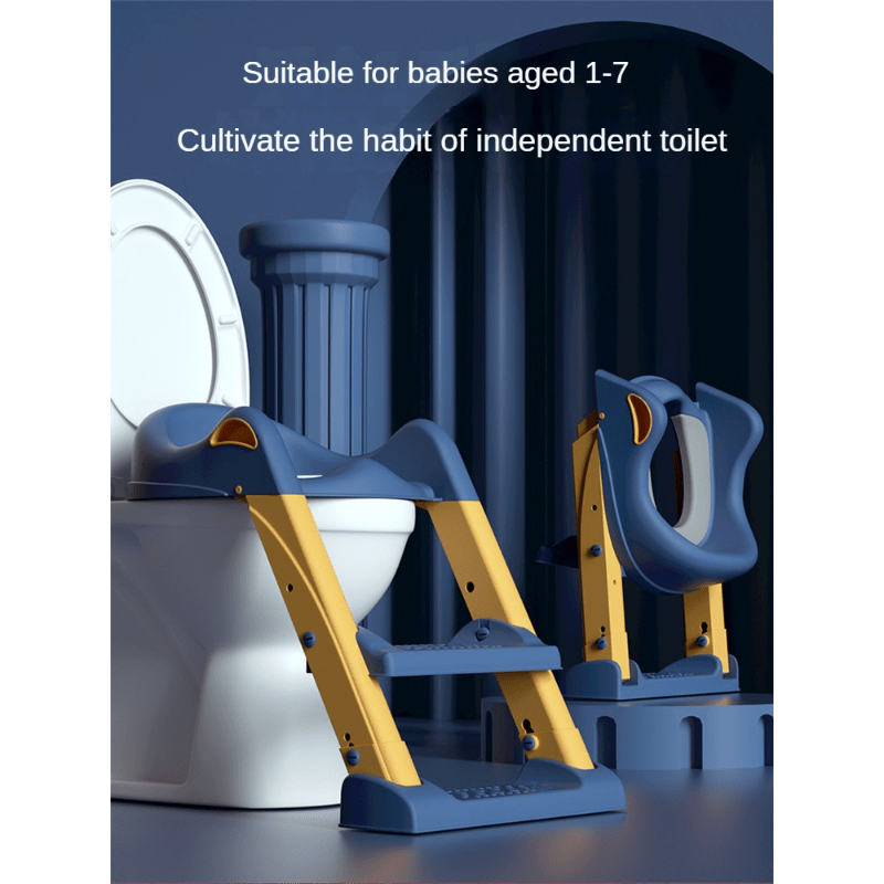 Foldable Kids Potty Training Toilet Seat with Step Stool & Cushion