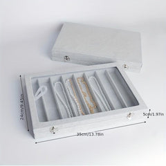 Velvet Jewelry Box 8 Slot Necklaces Pendants Storage Dustproof Organizer