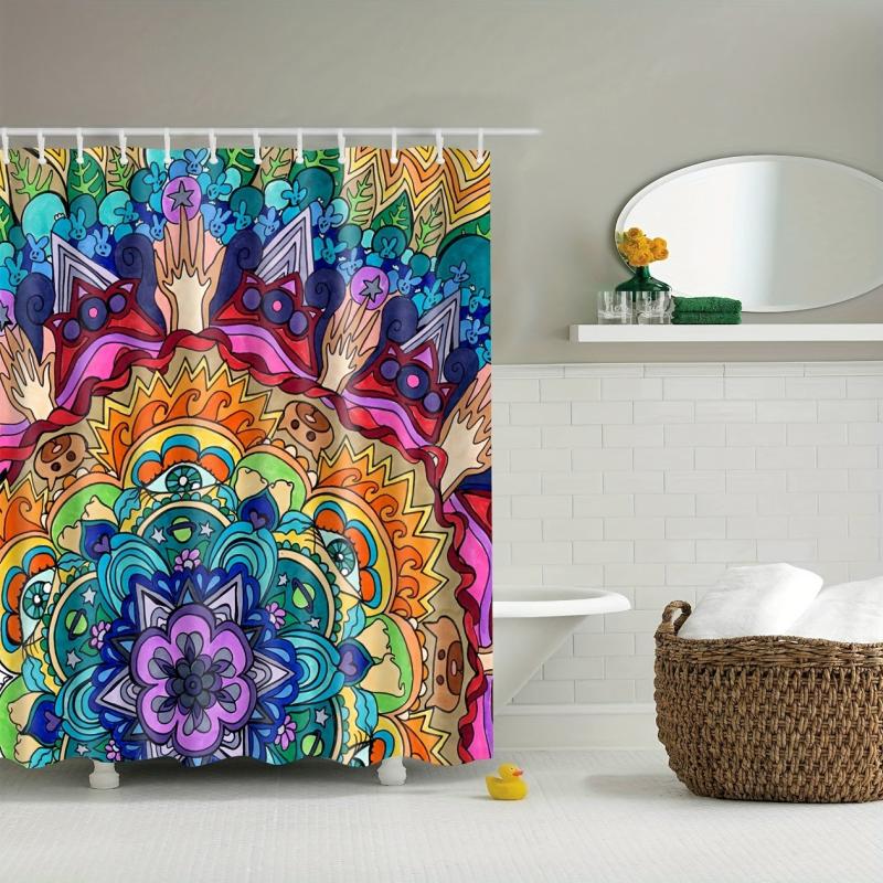 Fun Bohemian Style Kids Shower Curtain
