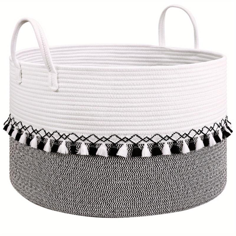Large Cotton Rope Laundry Basket with Handles